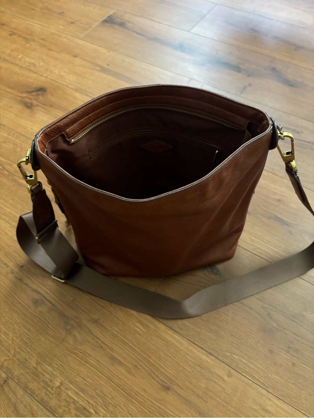 Fossil Leather Crossbody Bag in Brown